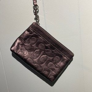Coach silver wristlet
